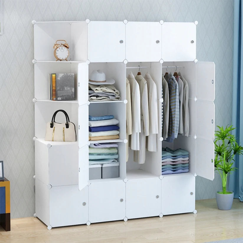 Armadio modulare bianco spaziosa 183x147x47 cm
