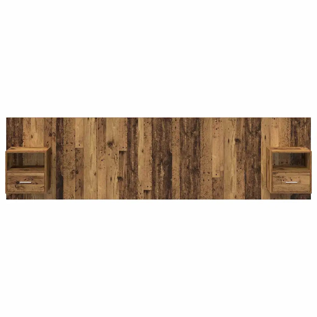 Testata con Comodino 3 pcs Legno vecchio Legno multistrato 3415614