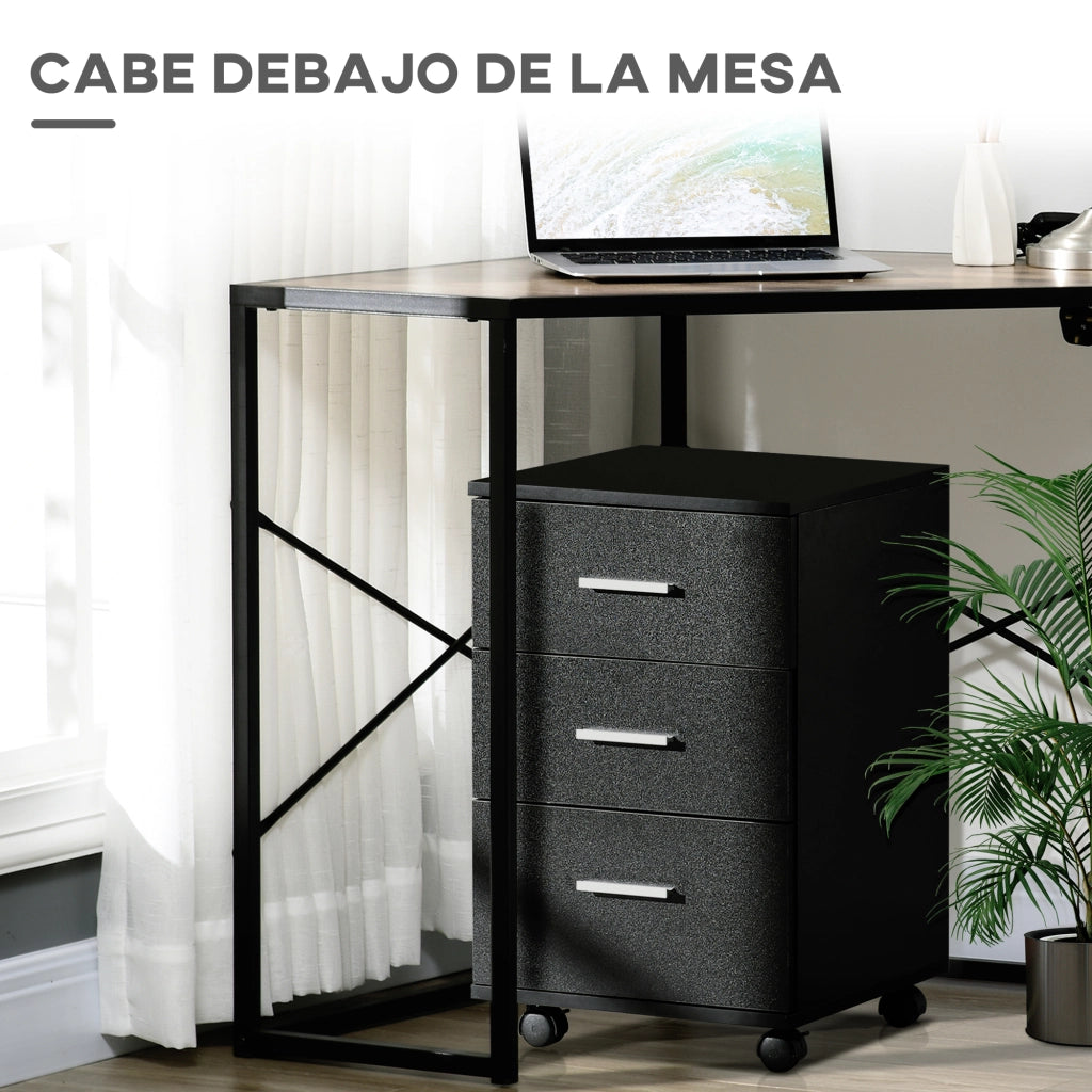 Cassettiera con ruote ¨C Minimal ¨C Nero 40x40x61,5 cm