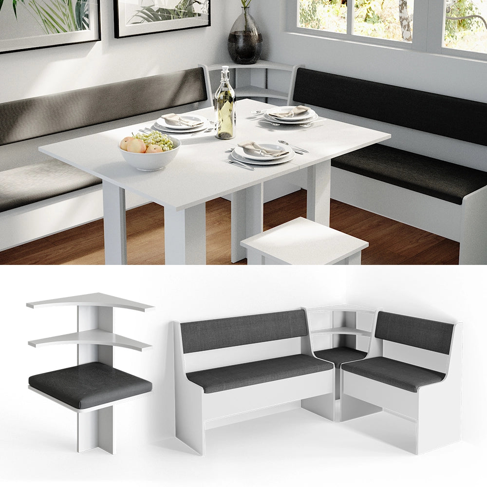 Vicco Panca ad angolo Bianco 43.5 x 43.5 cm