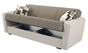Divano miami 3 posti ecopelle grigio tessuto grigio
