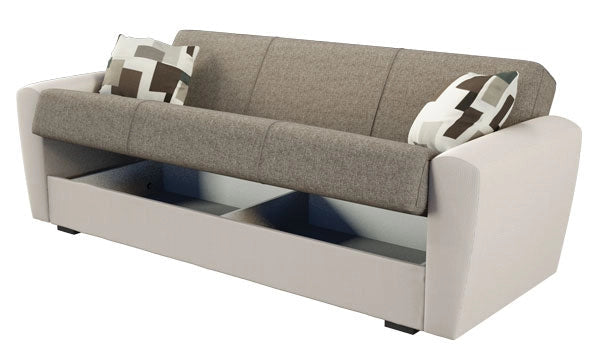 Divano miami 3 posti ecopelle grigio tessuto grigio