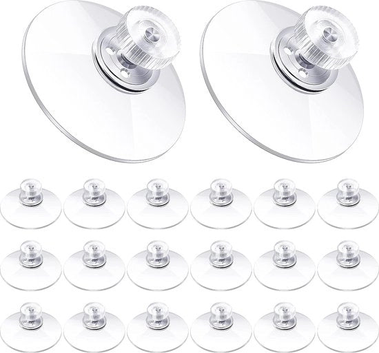 20 pezzi di clip in plastica, 40 mm, clip in PVC trasparenti, clip adesivi forti con dado per auto, tenda, tessuto, vetro, bagno, parete, porta, finestra