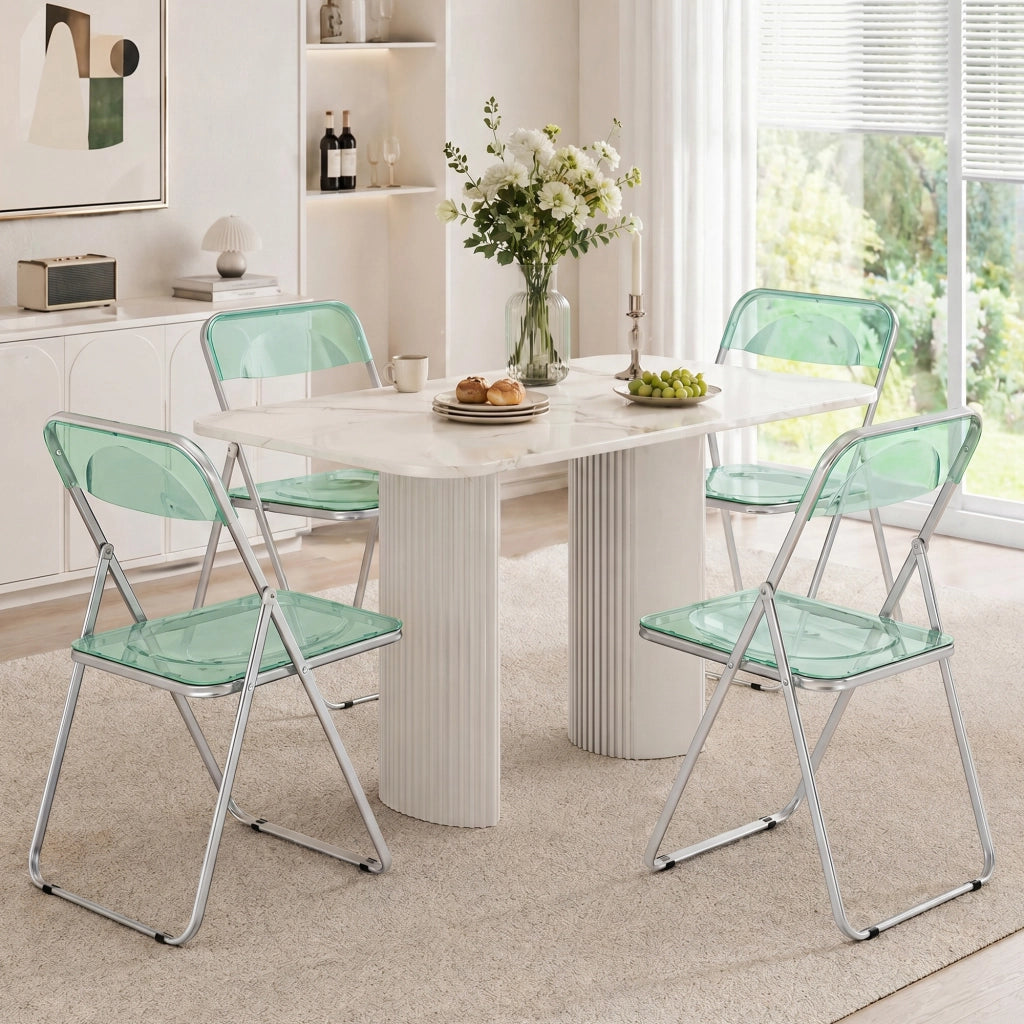 Set 4 Sedie Pieghevoli ¨C Xylo ¨C Acrilico Trasparente Verde