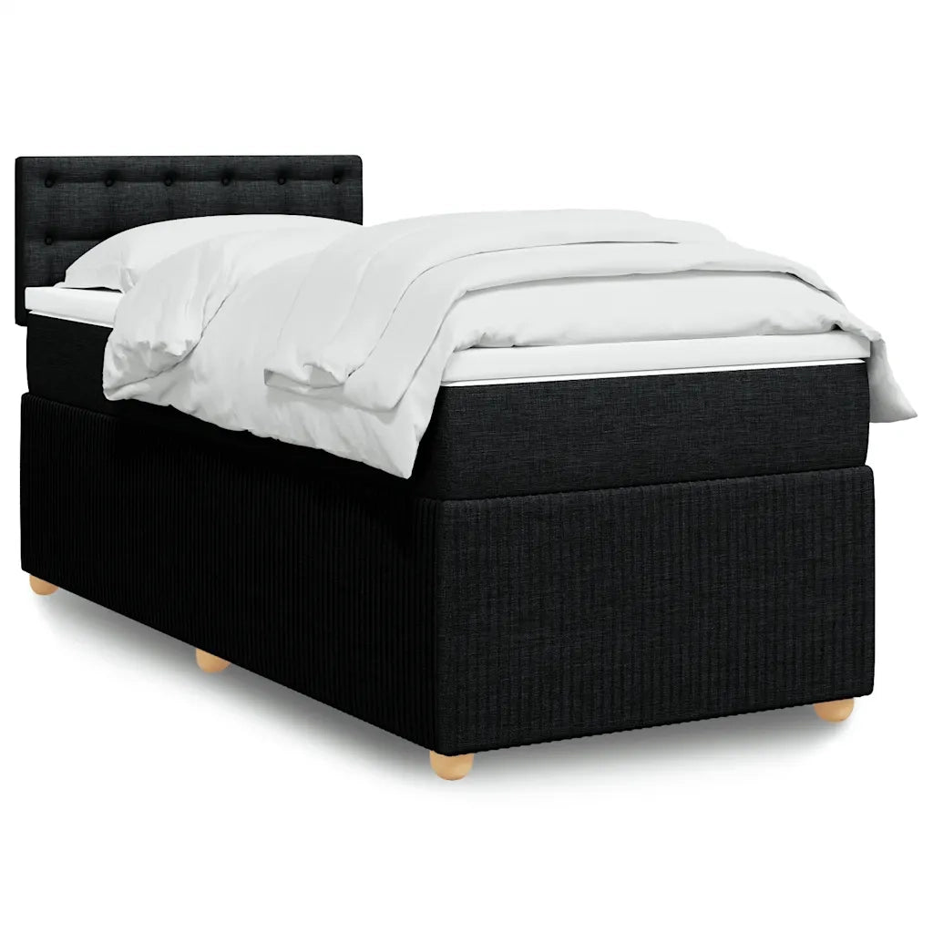 Giroletto a Molle con Materasso Nero 80x200 cm inTessuto 3289599
