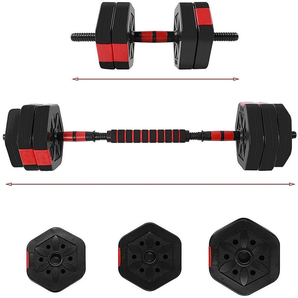 Trade Shop - Set Manubri Bilanciere Con Biella Regolabili 30kg Allenamento Corpo Palestra Casa -