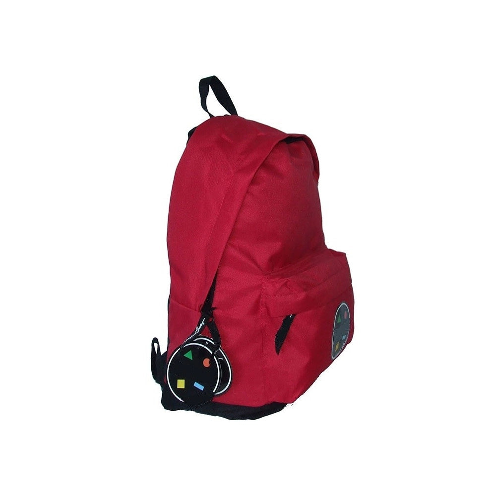 Trade Shop - Zaino Americano Scuola Tempo Libero In Tessuto Chiusura A Zip Colore Rosso -