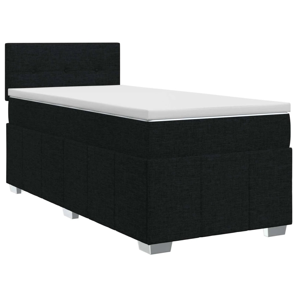 Letto box spring con materasso Nero 90 x 200 cm Tessuto 3451124