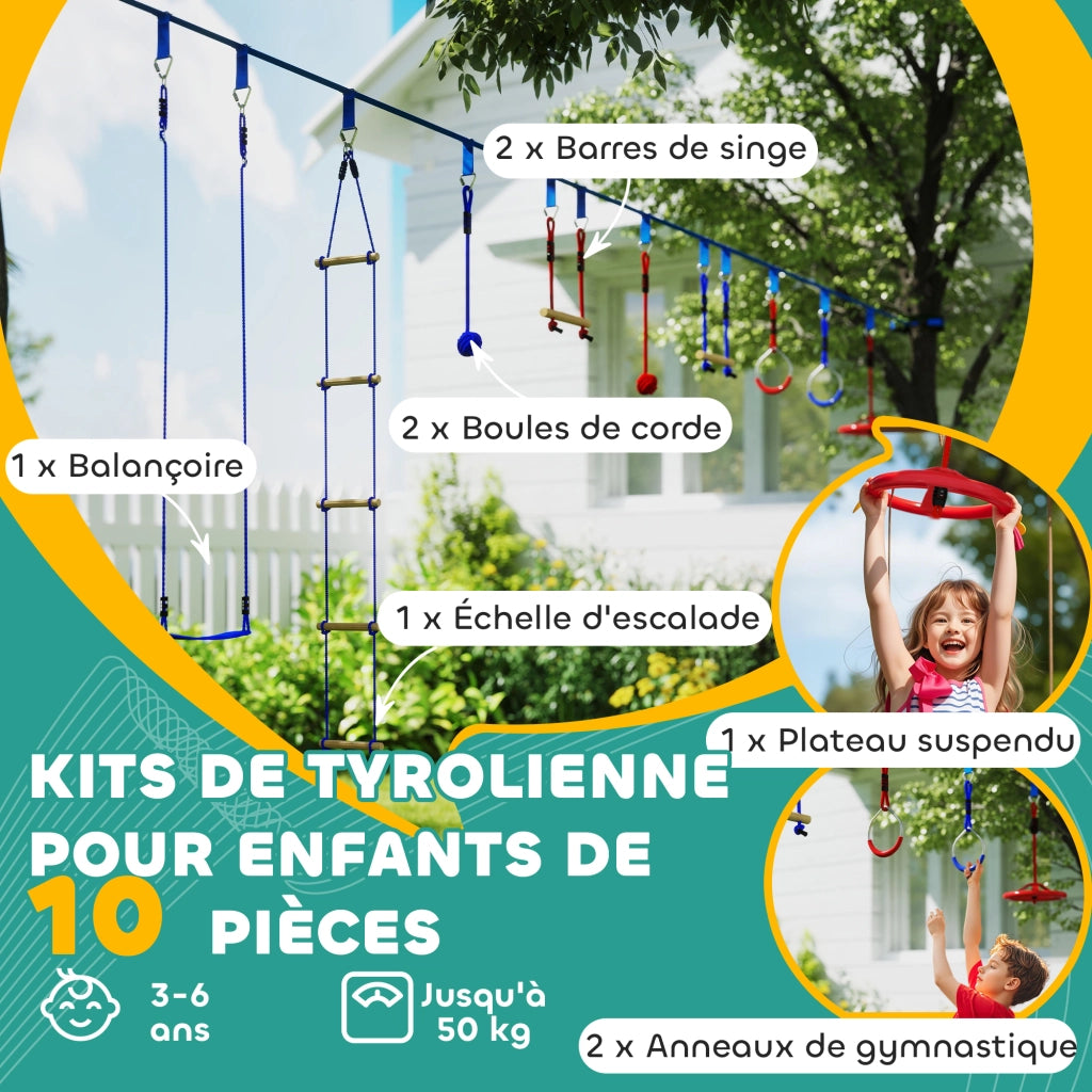 Set da gioco ninja per bambini con slackline e sacco ¨C Minimal ¨C blu