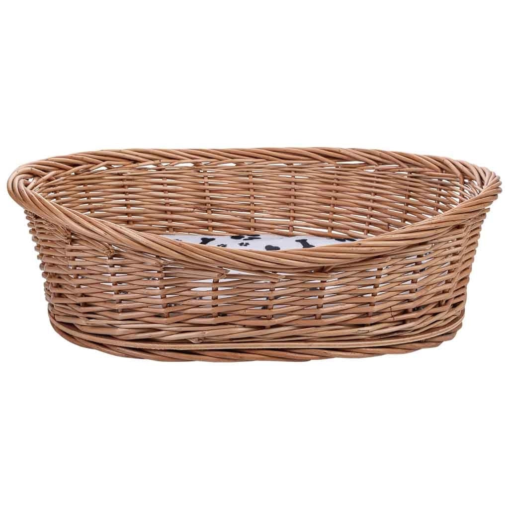 Lettino per animali domestici in vimini marrone 50x40x11/16 cm
