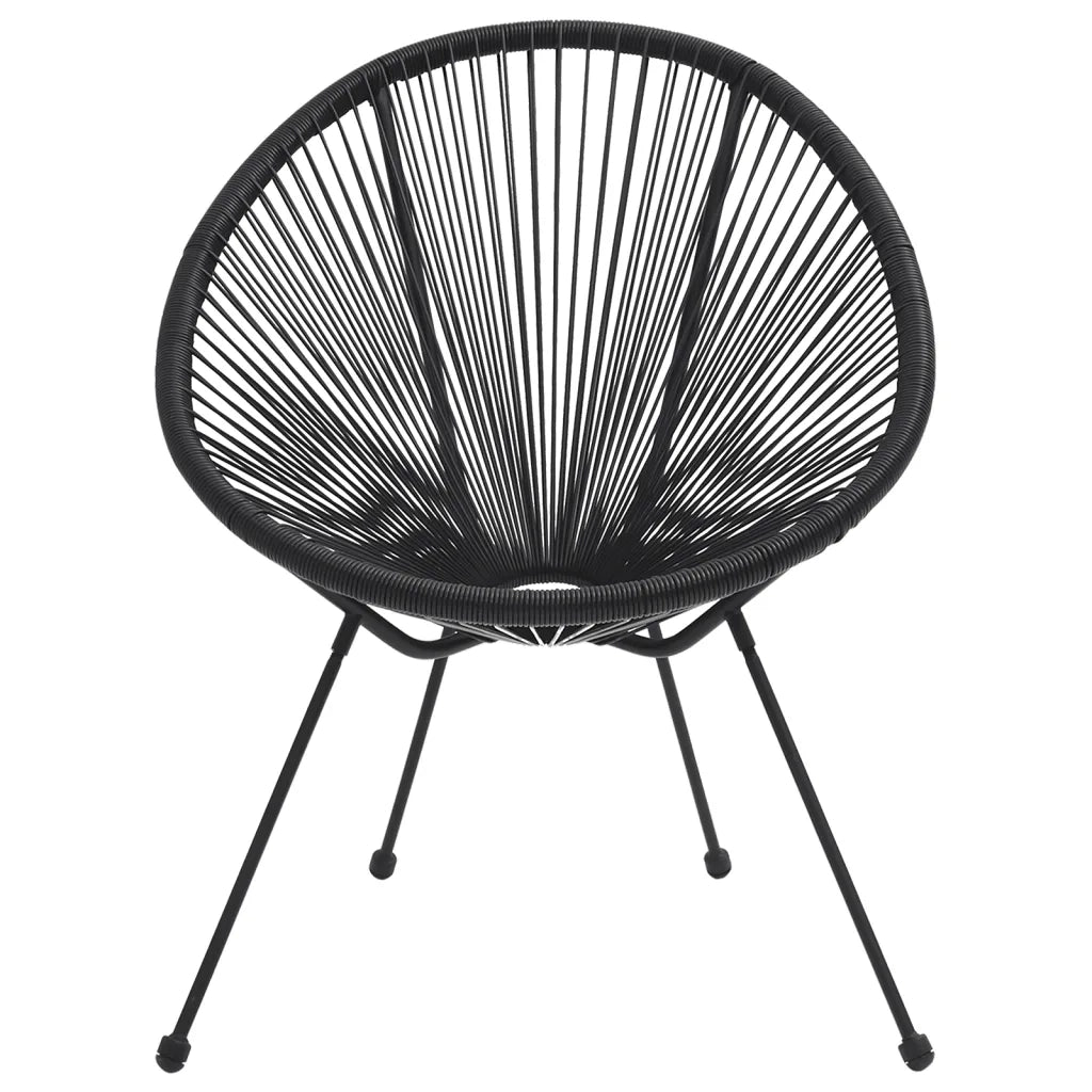 Set da Pranzo per Giardino 5 pz | Set Salotto da Giardino in Rattan PVC Nero