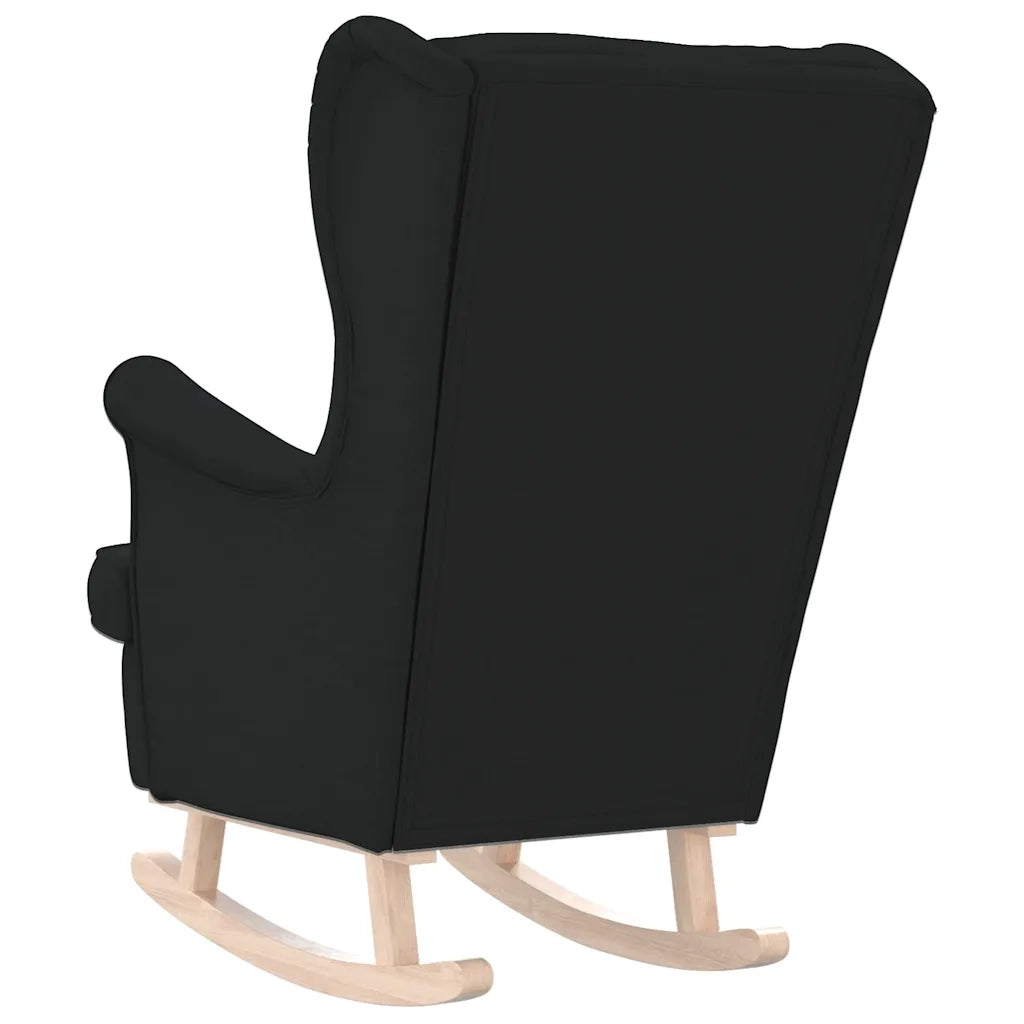 Poltrona | Sedia a Dondolo Nera 74x90x102 cm in Tessuto