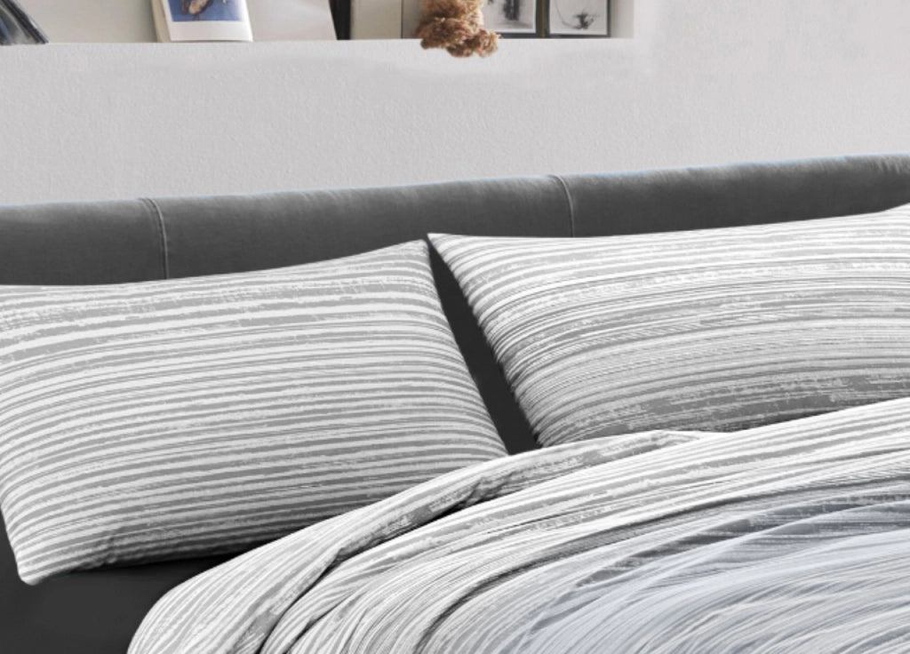 Copripiumino Sacco Piumone 100% Cotone Made In Italy Disegno Padel - Matrimoniale - Grigio