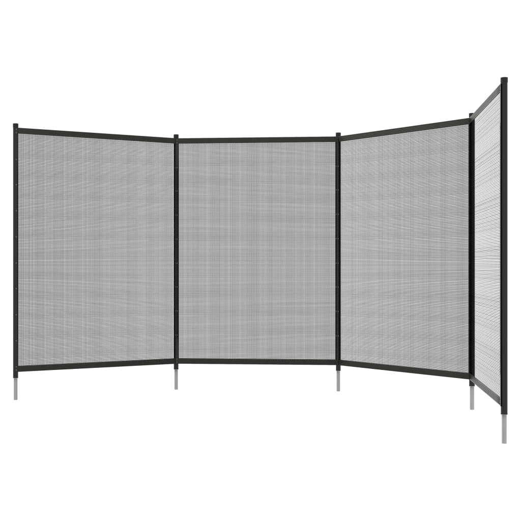 Recinzione piscina per bambini ¨C Xylo ¨C 4 pezzi alluminio textilene 365x126cm nero