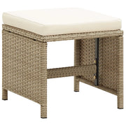 Sgabelli da Giardino 2 pz con Cuscini in Polyrattan Beige 46418