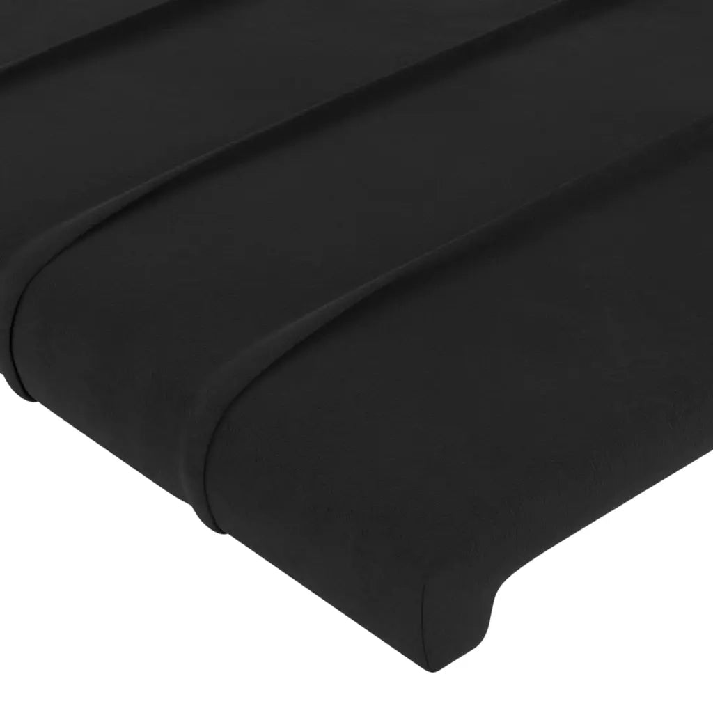 Testiera | Testata ad Orecchio Nera 203x16x118/128 cm in Velluto