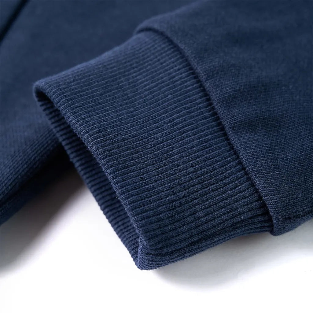 Felpa da Bambino con Cappuccio Blu Marino Mélange e Arancione 116 12776