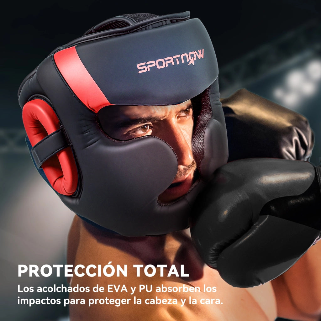 Casco da Boxe MMA ¨C Xylo ¨C Regolabile Rosso e Nero