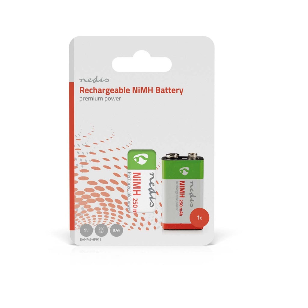 Batteria ricaricabile Ni-MH-E Block 8,4 V DC 250mAh 6LR61 precaricata  Nedis