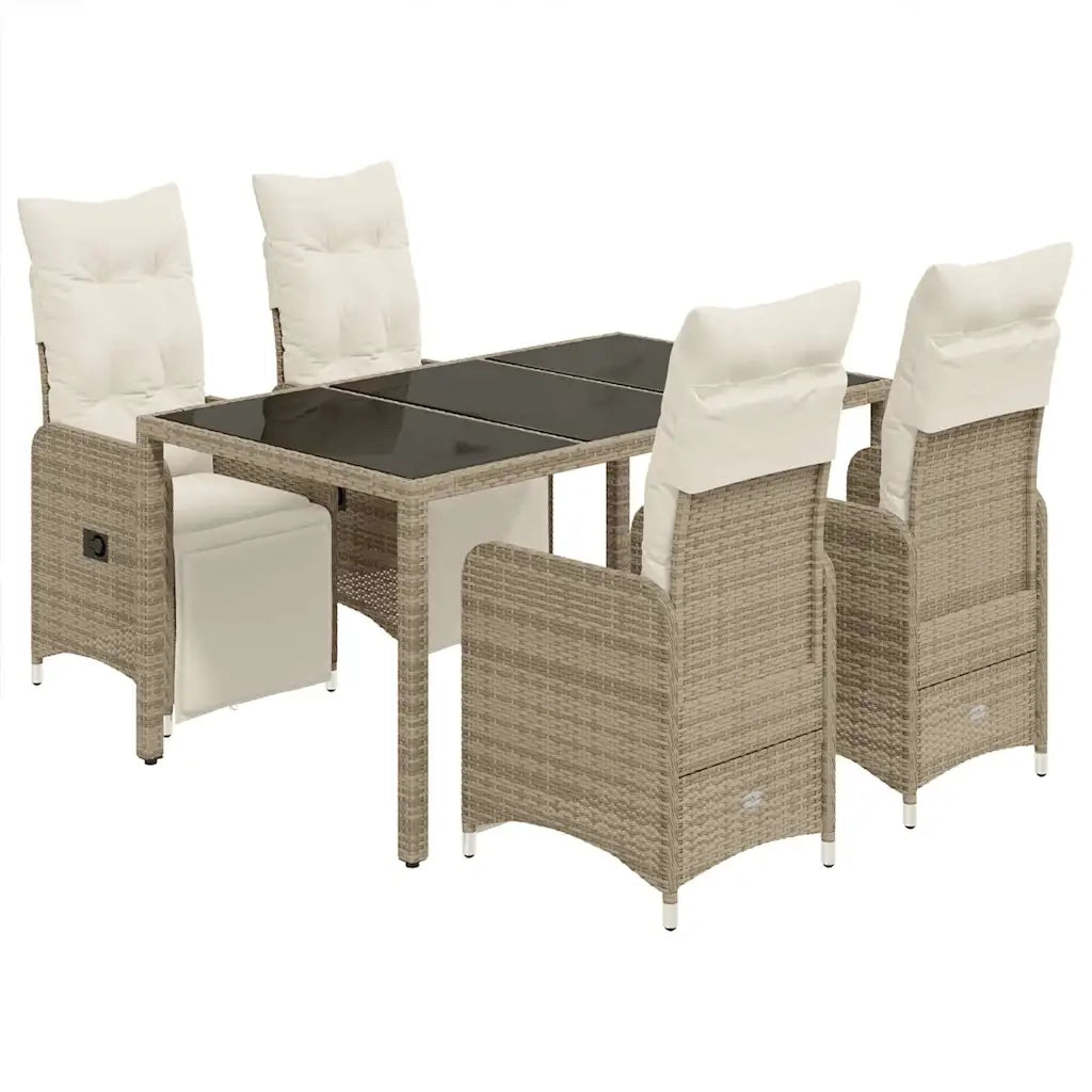 Set Bistrò da Giardino 5 pz con Cuscini in Polyrattan Marrone 3277211