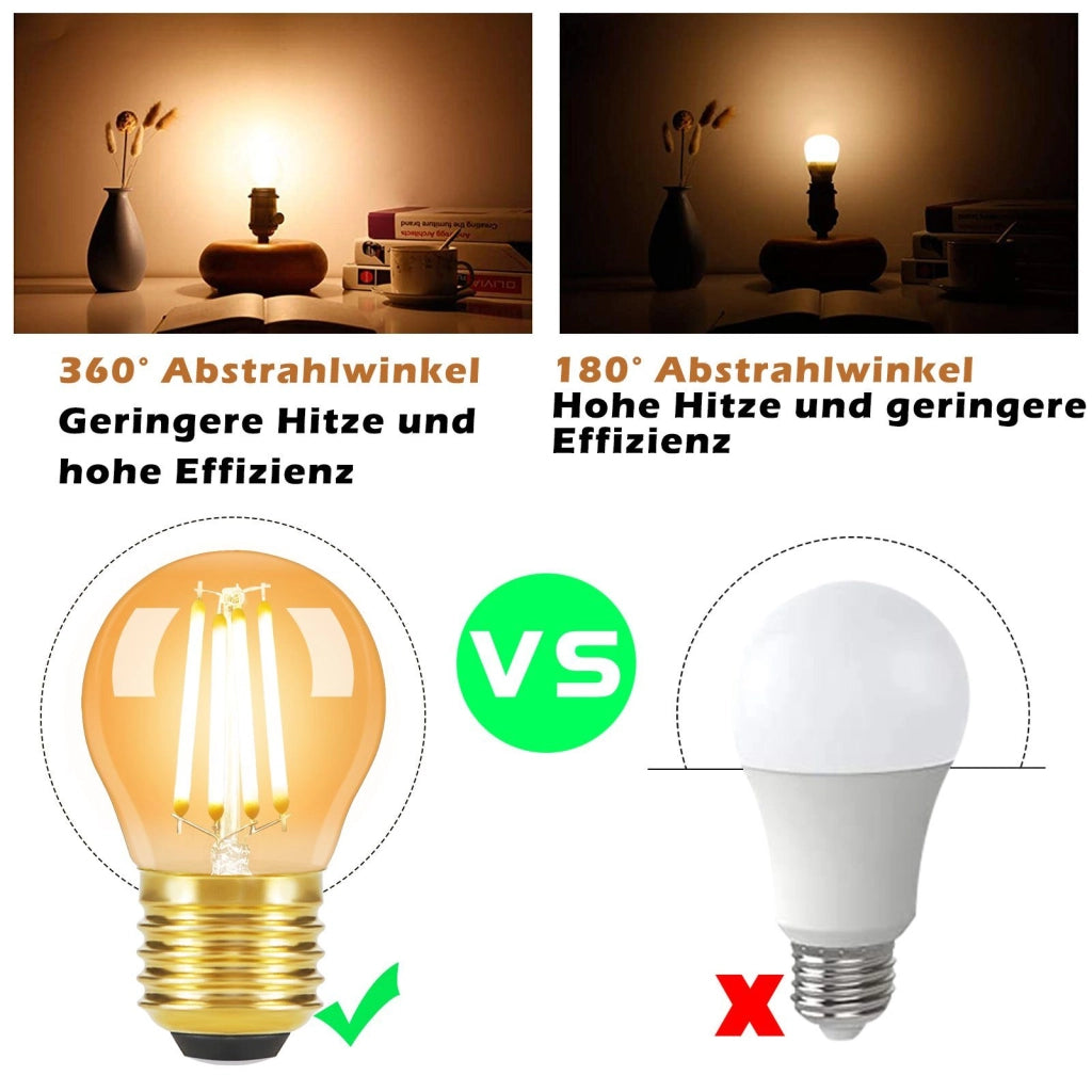 ZMH Bombilla LED Edison Bombilla LED Retro G45 2700K E14 E27