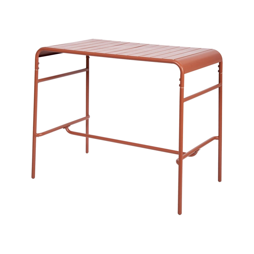 Tavolo alto da giardino in acciaio, 4 posti, 120cm, terracotta