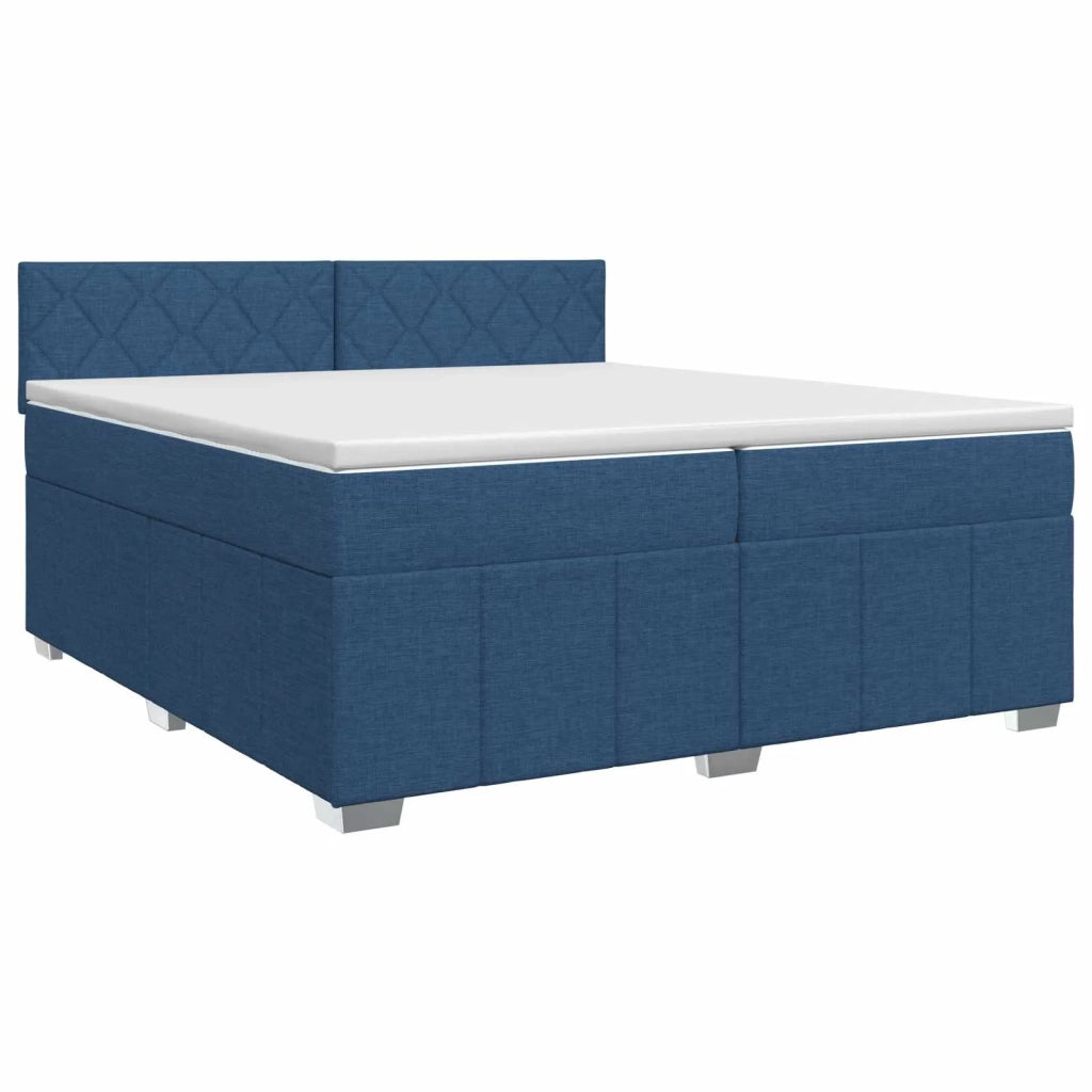 Letto box spring con materasso Blu 200 x 200 cm Tessuto 3451303