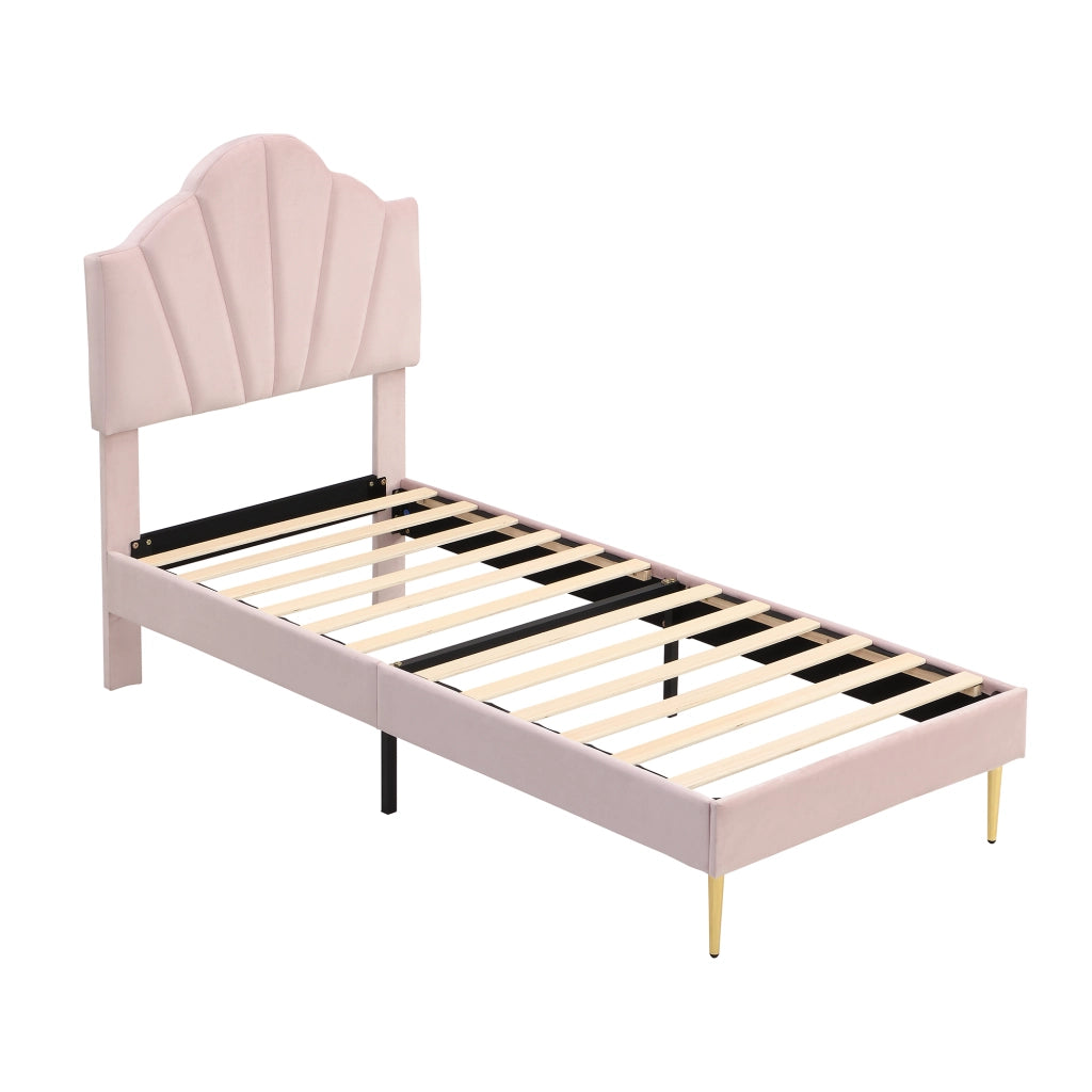 letto imbottito velluto rosa 90 x 200 cm