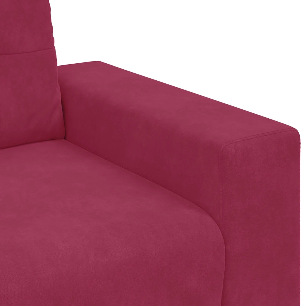 Divano 3-Persone con cuscino Rosso vino Velluto 4105138