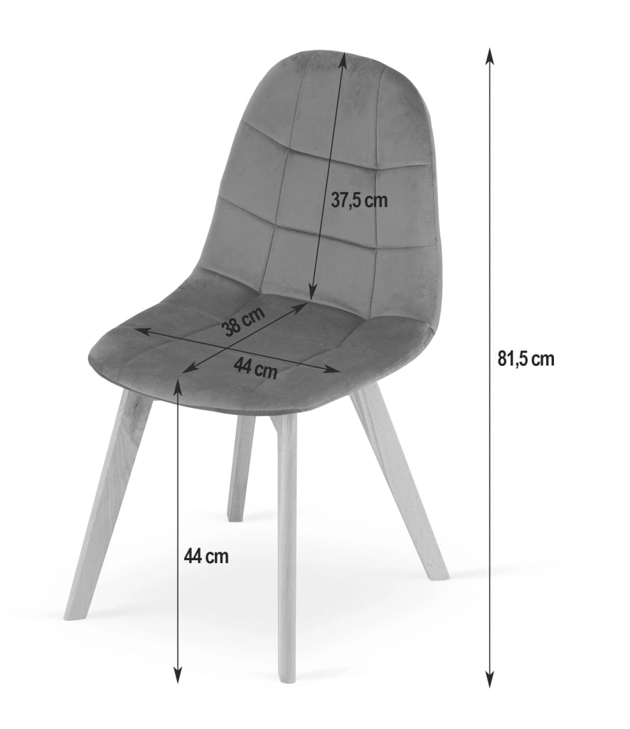 Sedia Valora NUUC in velluto nero, design ergonomico x4
