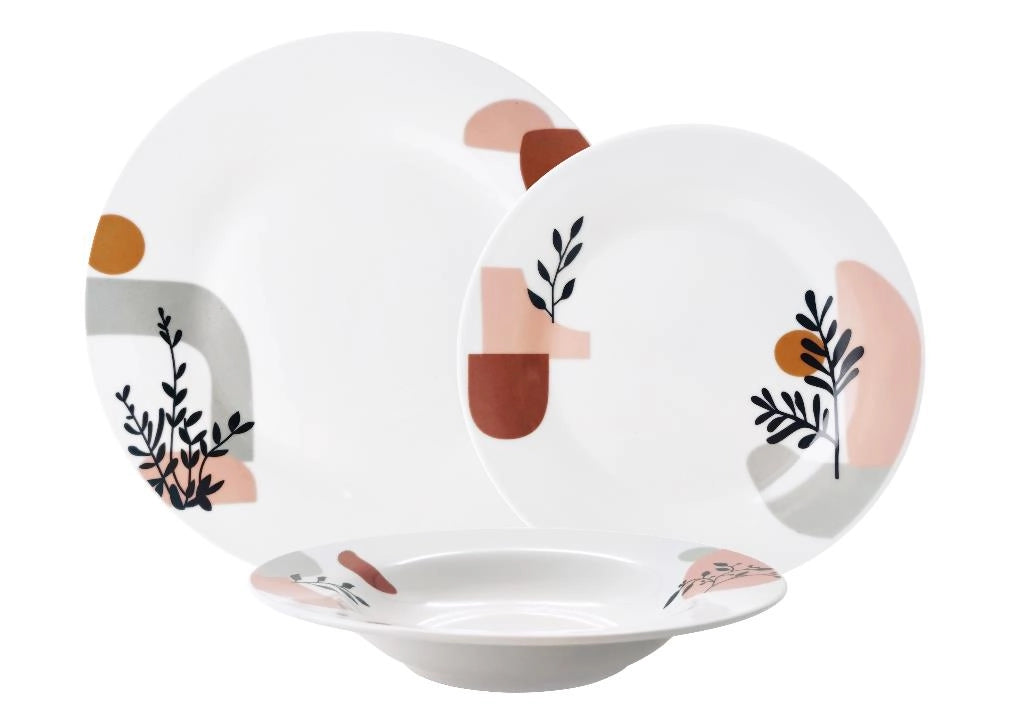 Servizio di Piatti da Tavola in Ceramica Trend Maiorca 18 Pezzi