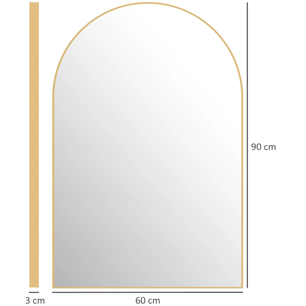 Specchio da parete con cornice in legno ¨C Minimal ¨C 60x90 cm oro