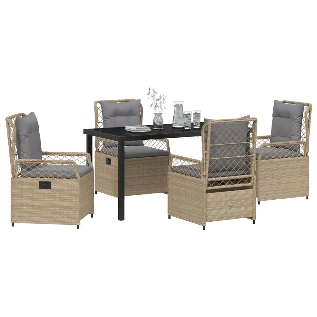 Set da Pranzo per Giardino 5 pcs Beige e Grigio Chiaro 3381004