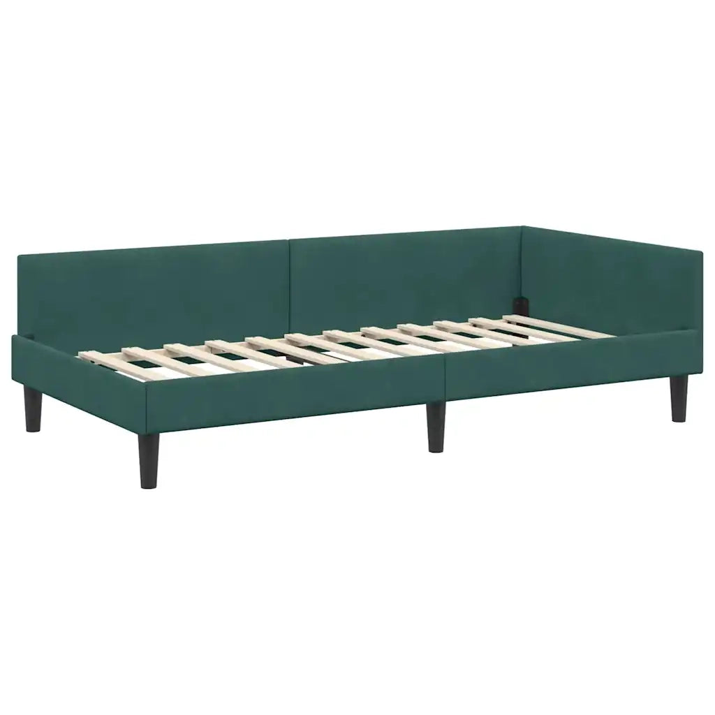Struttura Letto Angolare con Materasso 2 pcs Verde Velluto