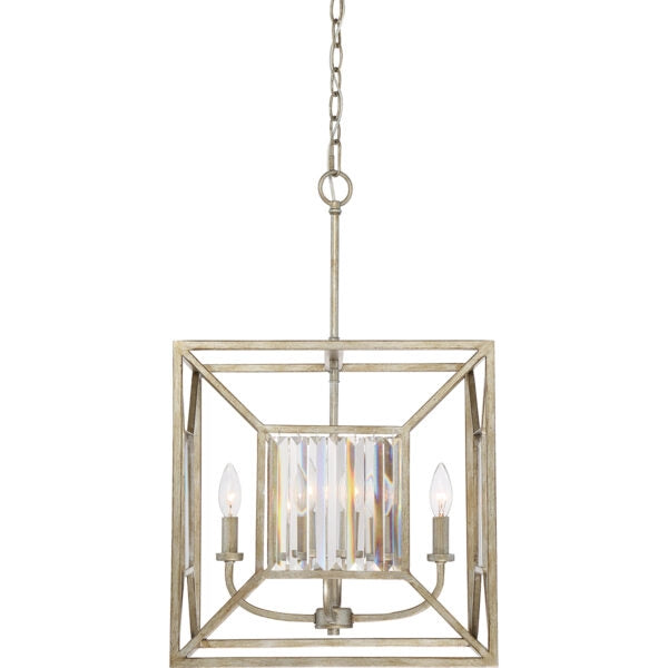 Lampada a sospensione Lakeside Quoizel oro 4xE14 cristallo