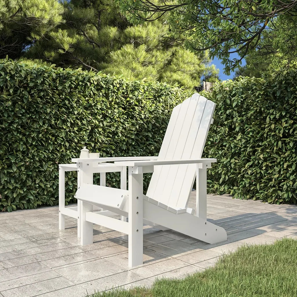 Sedia da Giardino | Sedie da Esterno Adirondack Bianca HDPE