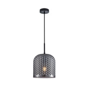 Lampada a sospensione Italux Renti vetro fumé nero E27
