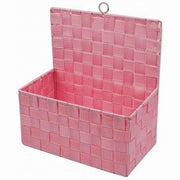 Trade Shop - Cestino Porta Oggetti Cesto In Tessuto Rosa Organizer Multiuso Per Casa 79095 -