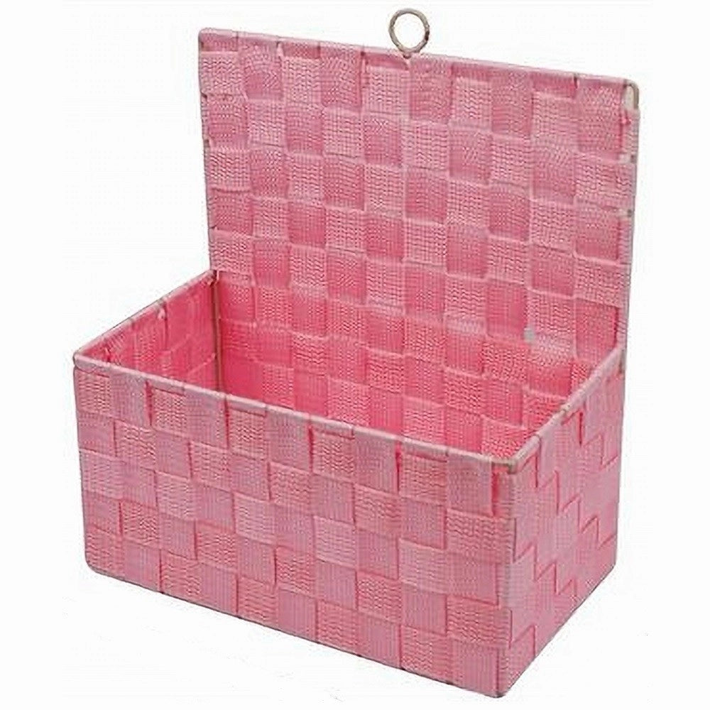 Trade Shop - Cestino Porta Oggetti Cesto In Tessuto Rosa Organizer Multiuso Per Casa 79095 -