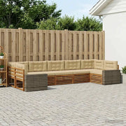 Set di divani da esterno con cuscino 7 pcs Naturale e Beige 3383821