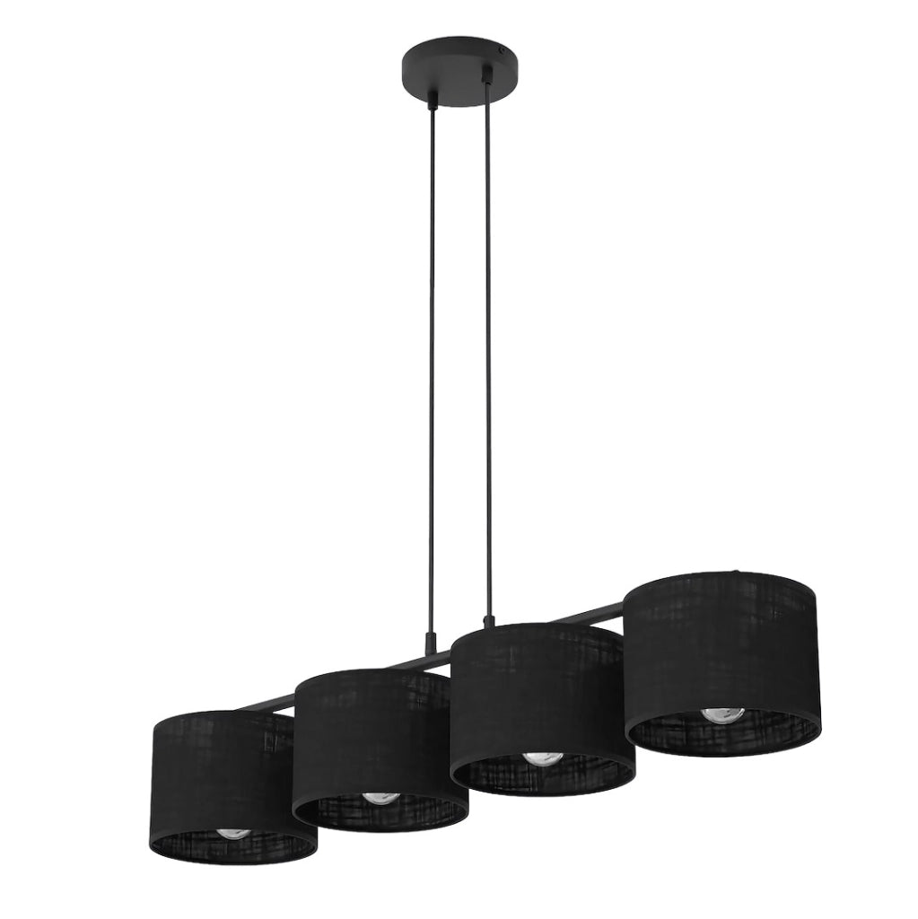 Lampada a sospensione ECO nera cilindrica 4xE27 Emibig