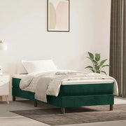 Giroletto a Molle con Materasso-Struttura Letto Verde Scuro 100x200 cm Velluto 750075