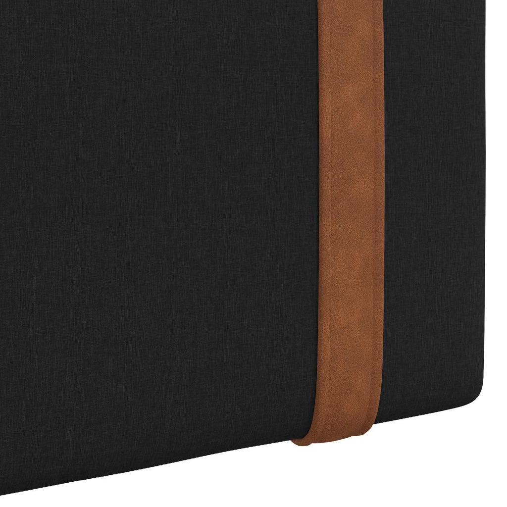 Testata appesa Tinta unita Nero 130 x 55 x 5 cm PU Antico 42031425