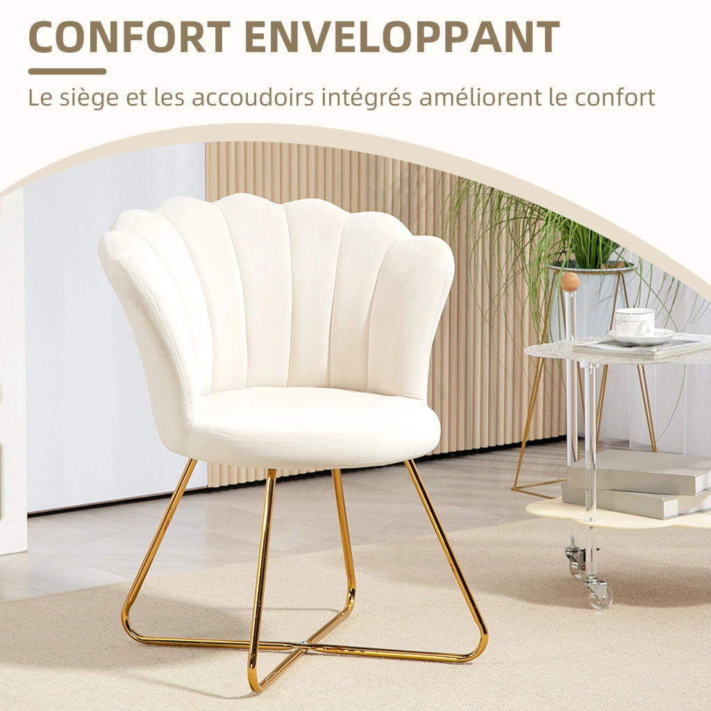 Poltrona relax in velluto ¨C Minimal ¨C crema 69x64x80 cm