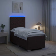 Letto box spring con materasso Marrone Scuro 90 x 200 cm 3454792
