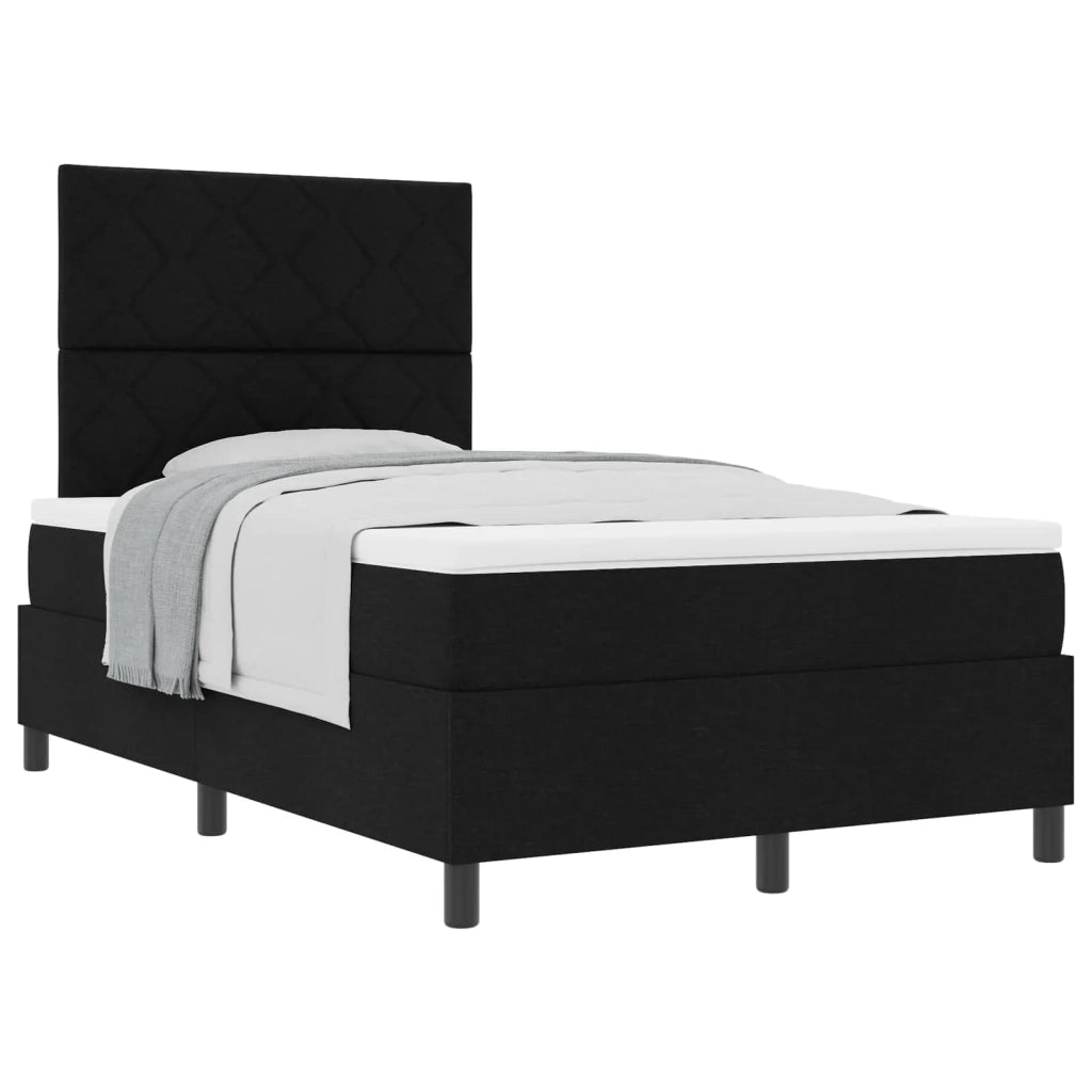Letto a molle con materasso Nero 120 x 190 cm Tessuto 3339450