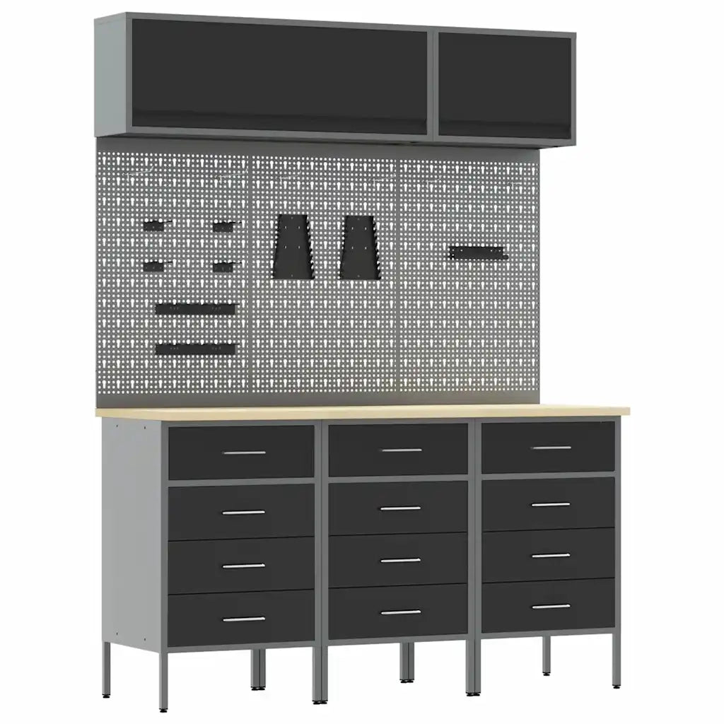 Set di mobili da lavoro con cassetto 8 pcs Nero 3321438