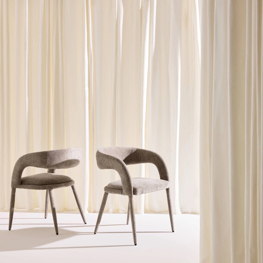 Set 2 poltrone contemporanee in tessuto, talpa