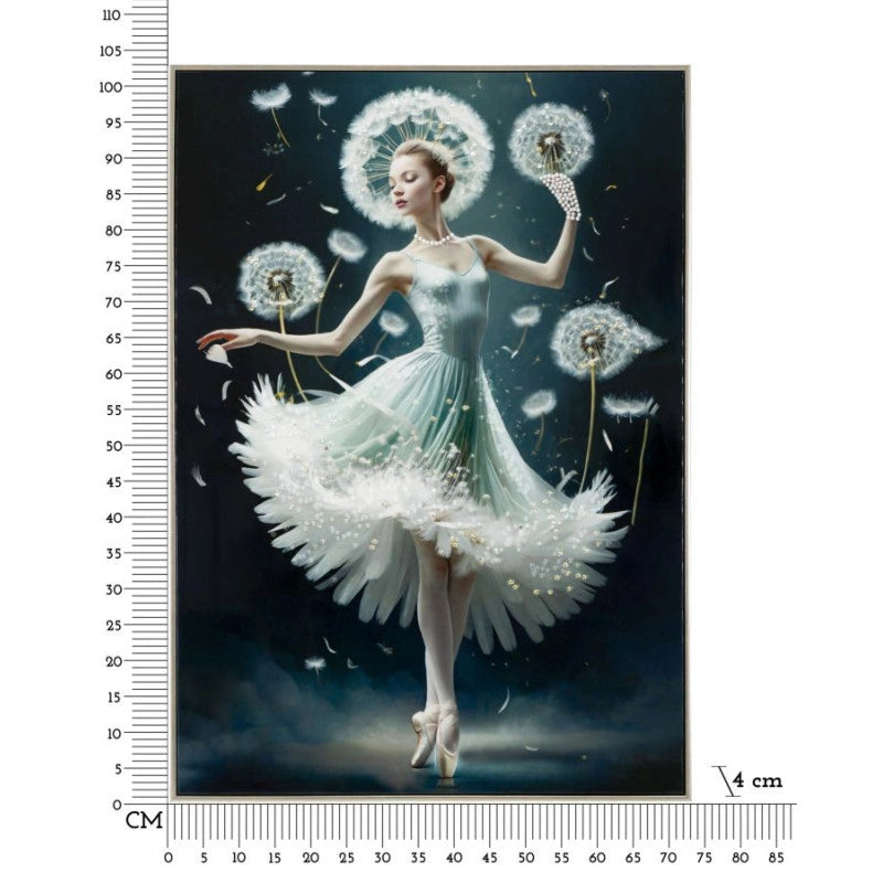 Dipinto Su Tela Laccato Dancing Con Cornice -b- cm 72x4x102