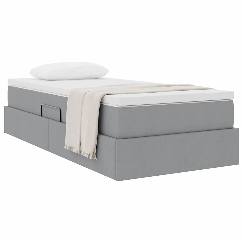 Letto con contenitore e materasso Grigio chiaro 100 x 200 cm 3370206